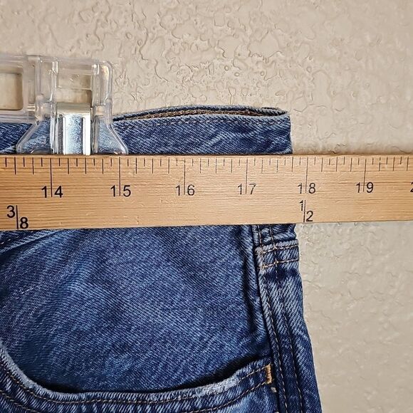 American Eagle 14 Long 90s Straight Distressed Blue Jeans - Picture 6 of 10